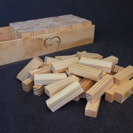 144 Piece Small Wooden Blocks Play Box