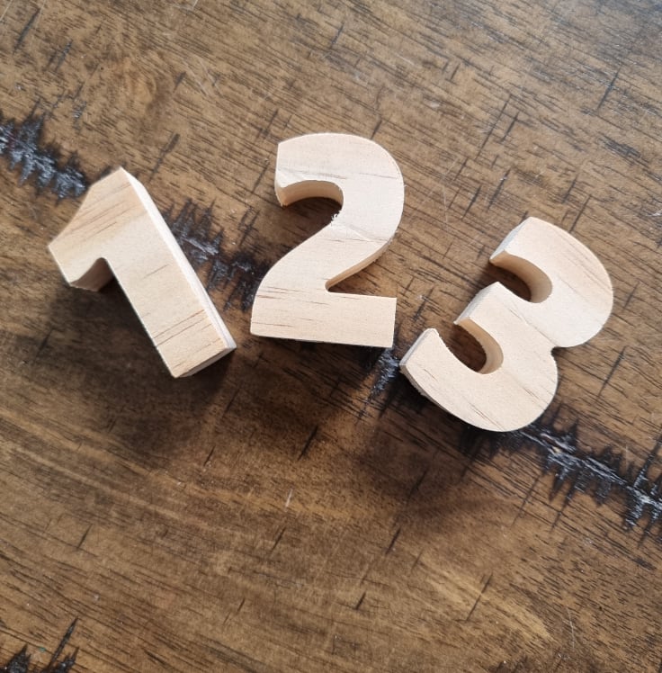Solid Wooden Numbers Large